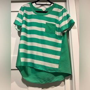 Jcrew bold stripe silk top
